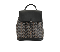 Goyardine Mini Alpin Backpack, Canvas/Leather, Black/Brown, MAE020205, 3*